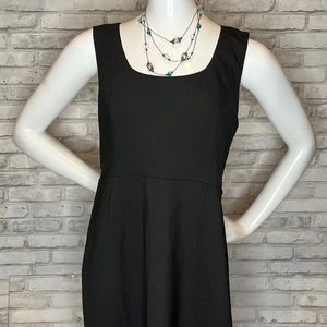 Express Design Studios black lined sleeveless dress zipper back slit size 8